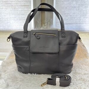 Lily Jade Madeline Diaper Bag Gray Leather Convertible Backpack /Tote  Large